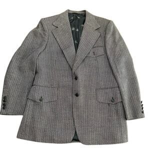 Vintage Oscar De La Renta Men union USA herringbone Tweed Blazer Coat Size 44